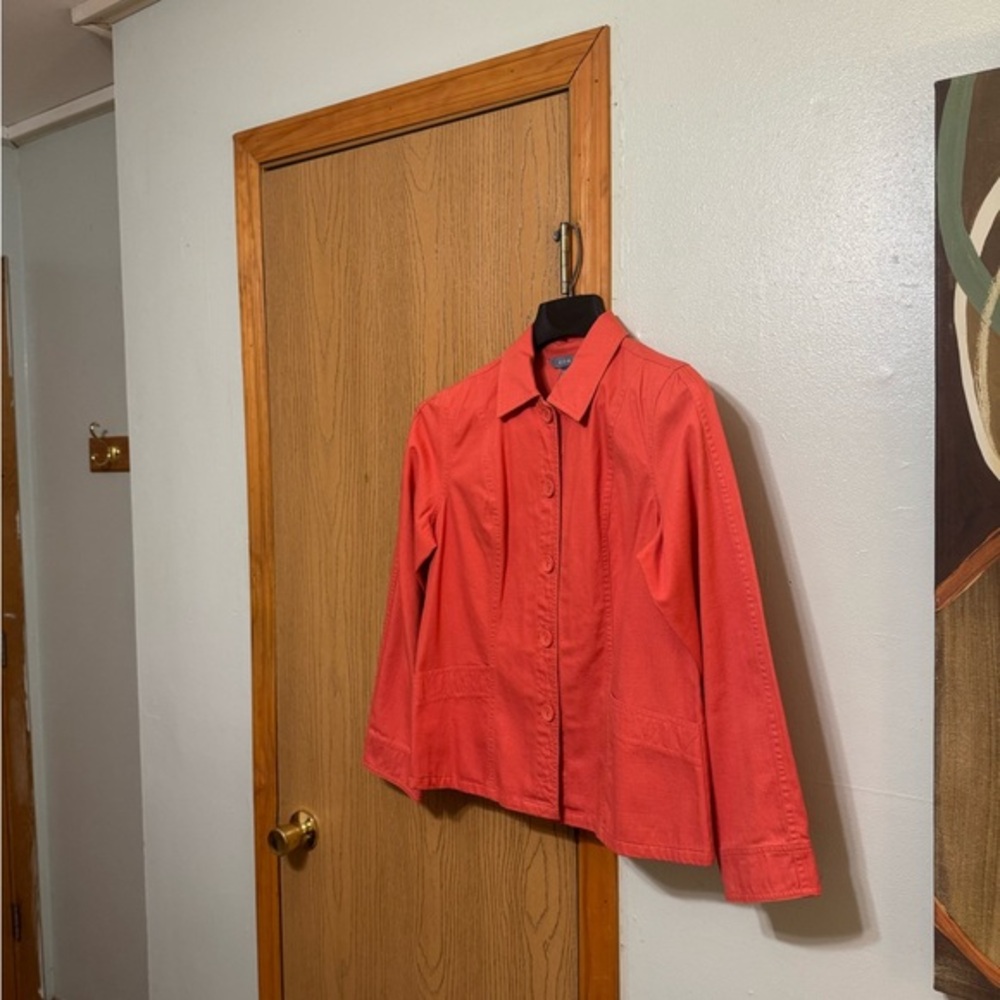 Koret Size 10 Solid Orange Button-Front Lightweig… - image 1